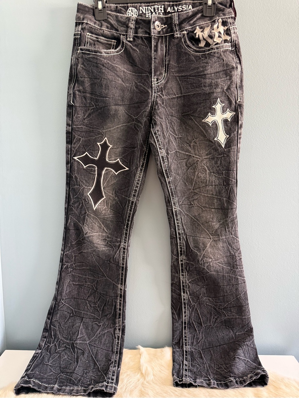 Ninth Hall Alyssia Cross Boot Cut Jeans